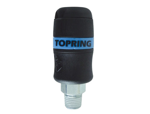 TOPRING Quick Couplers 20.649 : Topring Quick Couplers : COUPLER TOPQUIK SAFETY (1/4 INDUSTRIAL) 1/4 (M) NPT (AUTOMATIC)