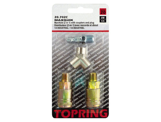 TOPRING Quick Couplers 20.702C : Topring Quick Couplers : KIT MAXQUIK (1/4 INDUSTRIAL) (2) 20.942+62.850+20.242 (MANUAL)