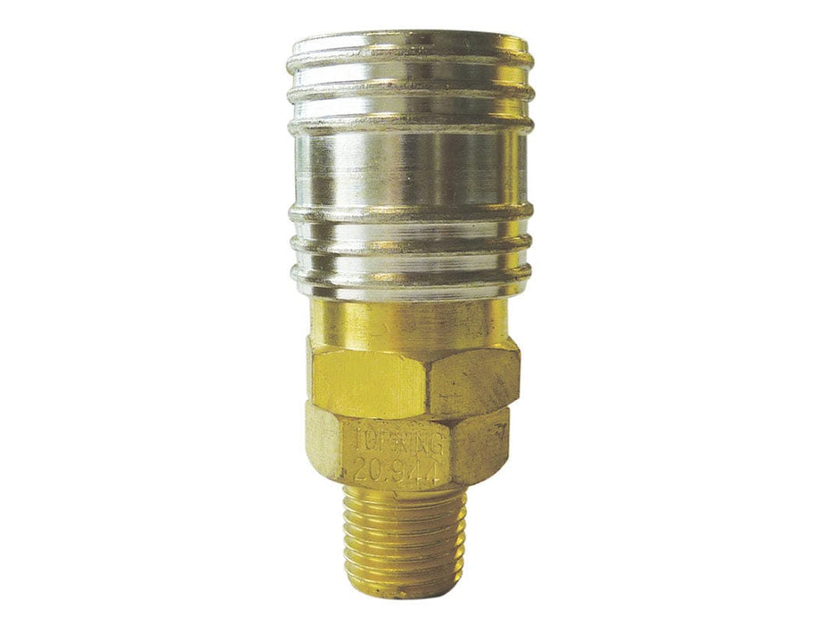 TOPRING Quick Couplers 20.944 : Topring Quick Couplers : COUPLER MAXQUIK PLUS (1/4 INDUSTRIAL) 1/4 (M) NPT (MANUAL)
(PACK OF 10 PCS.)