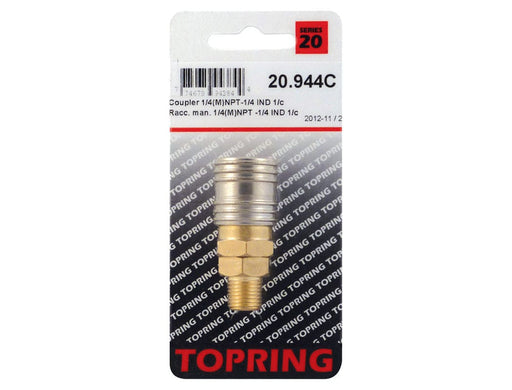 TOPRING Quick Couplers 20.944C : Topring Quick Couplers : COUPLER MAXQUIK PLUS (1/4 INDUSTRIAL) 1/4 (M) NPT (MANUAL)