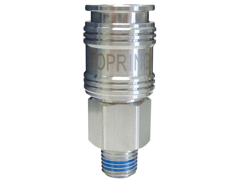 TOPRING Quick Couplers 20.946 : Topring Quick Couplers : COUPLER MAXQUIK PLUS (1/4 INDUSTRIAL) 1/4 (M) NPT (MANUAL) STAINLESS STEEL