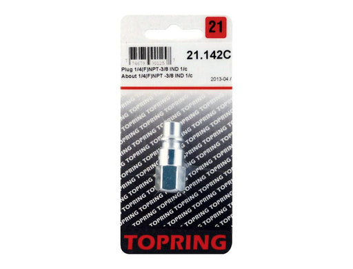 TOPRING Quick Couplers 21.142C : Topring Quick Couplers : PLUG (3/8 INDUSTRIAL) 1/4 (F) NPT