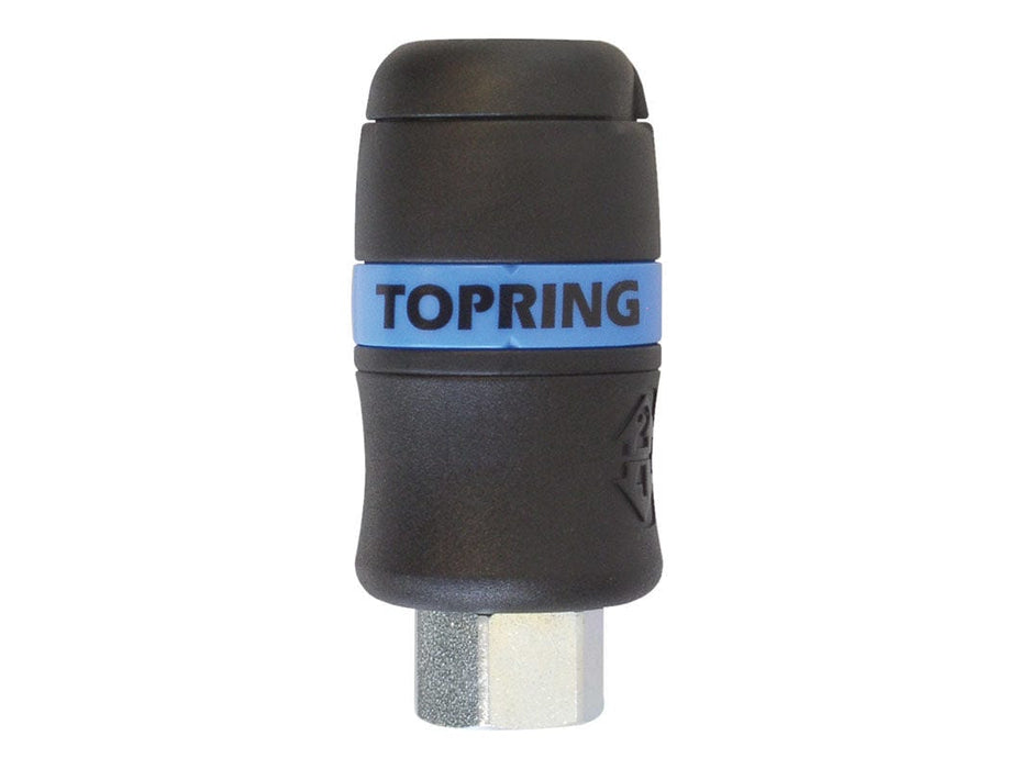 TOPRING Quick Couplers 21.449 : Topring Quick Couplers : COUPLER TOPQUIK SAFETY (3/8 INDUSTRIAL) 1/4 (F) NPT (AUTOMATIC)