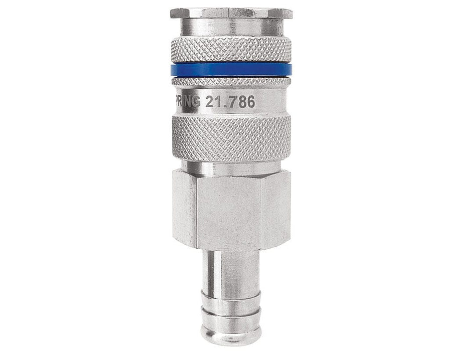 TOPRING Quick Couplers 21.786 : Topring Quick Couplers : COUPLER QUIKSILVER (3/8 INDUSTRIAL) HOSE BARB 1/2 (AUTOMATIC)