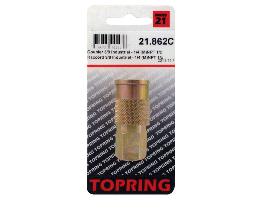 TOPRING Quick Couplers 21.862C : Topring Quick Couplers : COUPLER MAXQUIK (3/8 INDUSTRIAL) 3/8 (F) NPT (MANUAL)