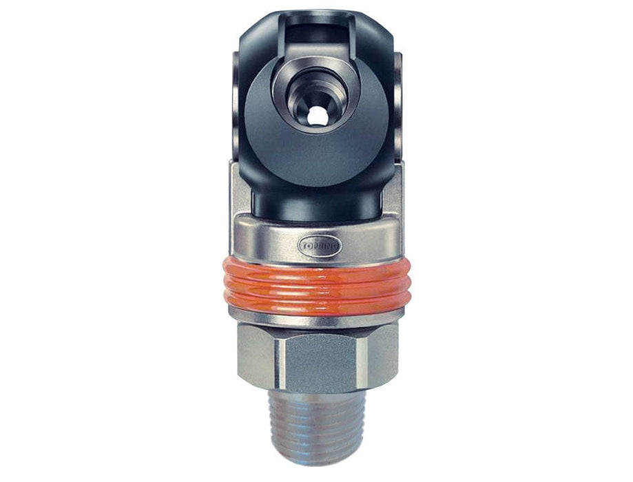 TOPRING Quick Couplers 21.947 : Topring Quick Couplers : COUPLER TOPQUIK SC SAFETY (3/8 INDUSTRIAL) 1/4 (M) NPT (MANUAL)