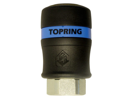 TOPRING Quick Couplers 22.489 : Topring Quick Couplers : COUPLER TOPQUIK SAFETY (1/2 INDUSTRIAL) 1/2 (F) NPT (AUTOMATIC)