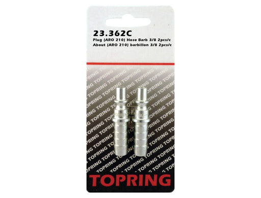 TOPRING Quick Couplers 23.362C : Topring Quick Couplers : PLUG (ARO 210) HOSE BARB 3/8 2PCS/C