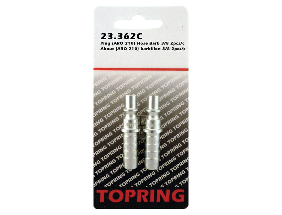 TOPRING Quick Couplers 23.362C : Topring Quick Couplers : PLUG (ARO 210) HOSE BARB 3/8 2PCS/C