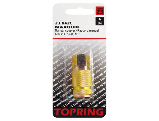 TOPRING Quick Couplers 23.842C : Topring Quick Couplers : COUPLER MAXQUIK (ARO 210) 1/4 (F) NPT (MANUAL)
