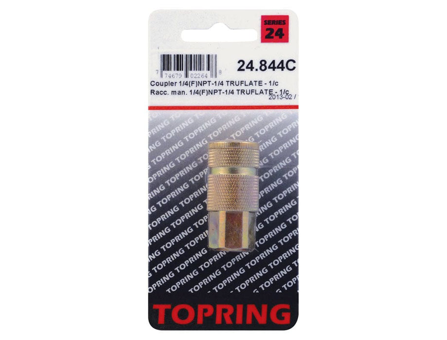 TOPRING Quick Couplers 24.844C : Topring Quick Couplers : COUPLER MAXQUIK (1/4 TRUFLATE) 1/4 (F) NPT (MANUAL)