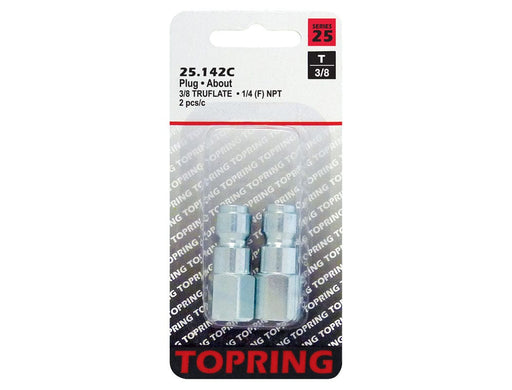 TOPRING Quick Couplers 25.142C : Topring Quick Couplers : PLUG (3/8 TRUFLATE) 1/4 (F) NPT (MANUAL) 2PCS/C