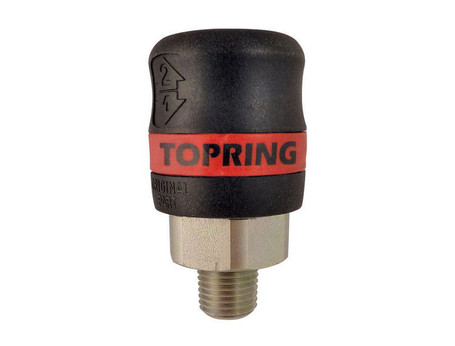 TOPRING Quick Couplers 27.649 : Topring Quick Couplers : COUPLER TOPQUIK S8 SAFETY (NITTO) 1/4 (M) NPT (AUTOMATIC)