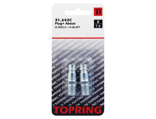 TOPRING Quick Couplers 31.642C : Topring Quick Couplers : PLUG (ULTRAFLO) 1/4 (M) NPT 2PCS/C