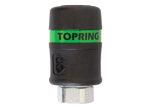 TOPRING Quick Couplers 31.749 : Topring Quick Couplers : COUPLER TOPQUIK SAFETY (ULTRAFLO) (AUTOMATIC) 1/4 (F) NPT