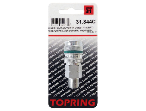 TOPRING Quick Couplers 31.844C : Topring Quick Couplers : COUPLER QUIKSILVER (ULTRAFLO) (AUTOMATIC) 1/4 (M) NPT