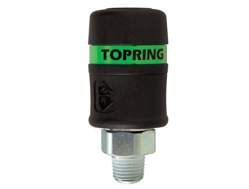TOPRING Quick Couplers 31.849 : Topring Quick Couplers : COUPLER TOPQUIK SAFETY (ULTRAFLO) (AUTOMATIC) 1/4 (M) NPT