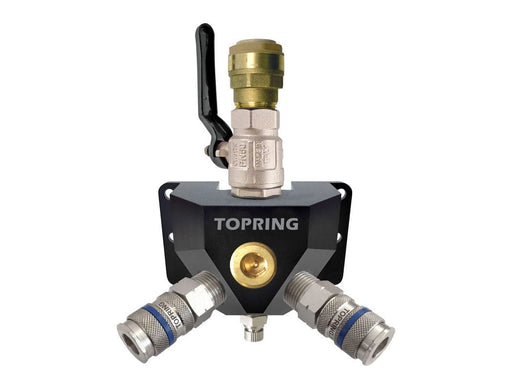 TOPRING S07 Compressed Air Piping Systems 07.463 : TOPRING ALUMINUM MANIFOLD 15 MM X QUIKSILVER (2) 20.686 QUICKLINE