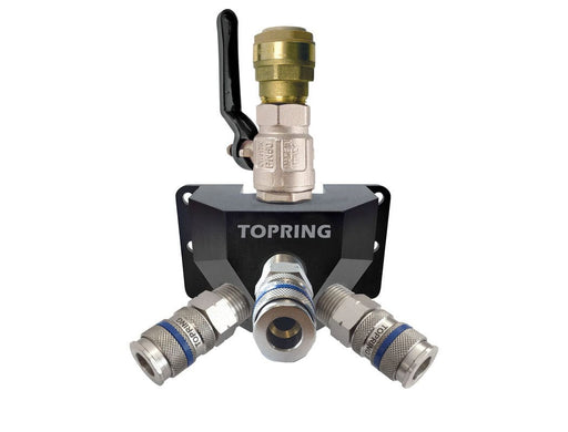 TOPRING S07 Compressed Air Piping Systems 07.481 : TOPRING ALUMINUM MANIFOLD 15 MM X QUIKSILVER (3) 20.686 QUICKLINE