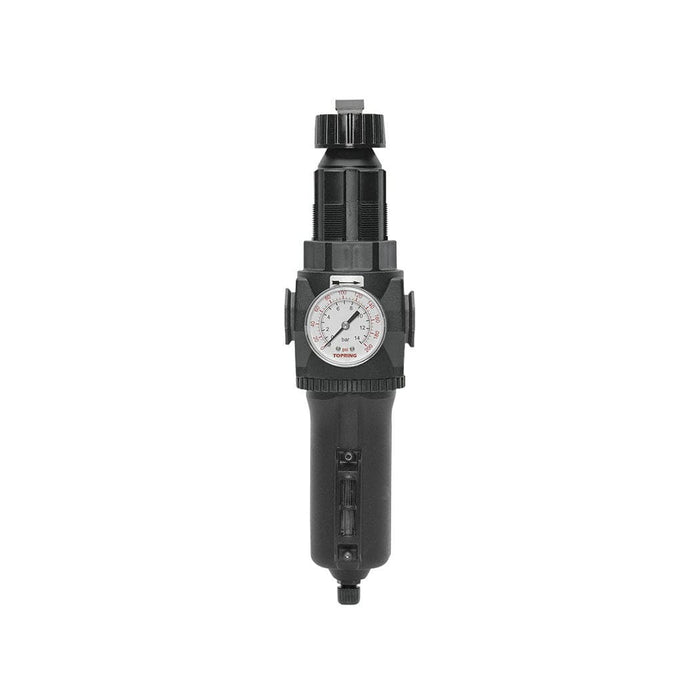 TOPRING S50 Series FRL 50.243A : TOPRING FILTER/REGULATOR 1/2 AUTOMATIC DRAIN WITH METAL BOWL AND GAUGE MODULAIR 400