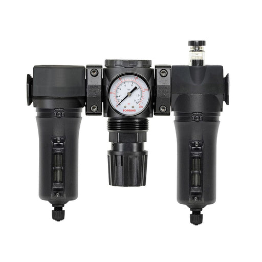 TOPRING S50 Series FRL 50.538A : TOPRING FILTER + REGULATOR + LUBRICATOR 1/2 (F) NPT AUTOMATIC WITH METAL BOWL 30-200 PSI MODULAIR 300
