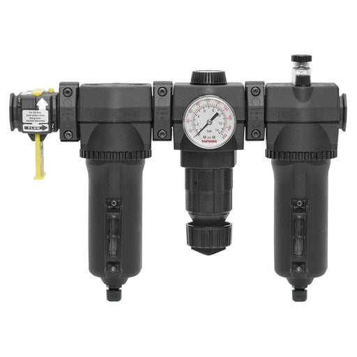 TOPRING S50 Series FRL 50.543A1 : TOPRING FILTER + REGULATOR + LUBRICATOR 1/2 (F) NPT AUTOMATIC WITH METAL BOWL AND LOCKOUT VALVE 30-200 PSI MODULAIR 400