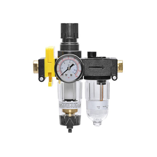 TOPRING S50 Series FRL 50.621A1 : TOPRING FILTER/ REGULATOR + LUBRICATOR 1/4 (F) NPT SEMI-AUTOMATIC WITH GAUGE AND LOCKOUT VALVE MODULAIR 200