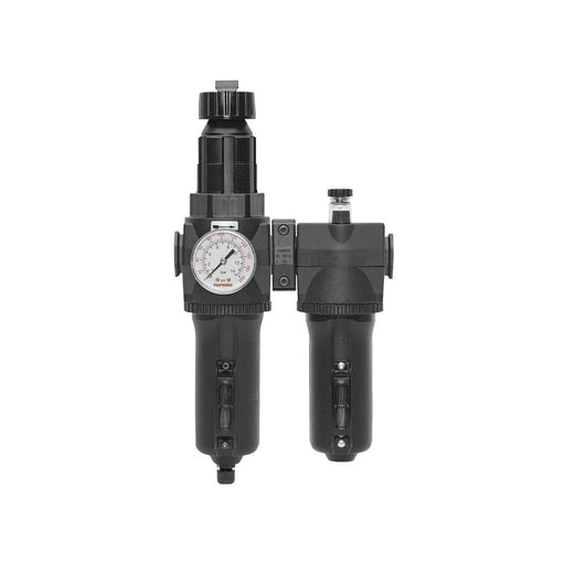 TOPRING S50 Series FRL 50.642A : TOPRING Filter/Regulator + Lubricator 1/2 Manual Drain With Metal Bowl and Gauge Modulair 400