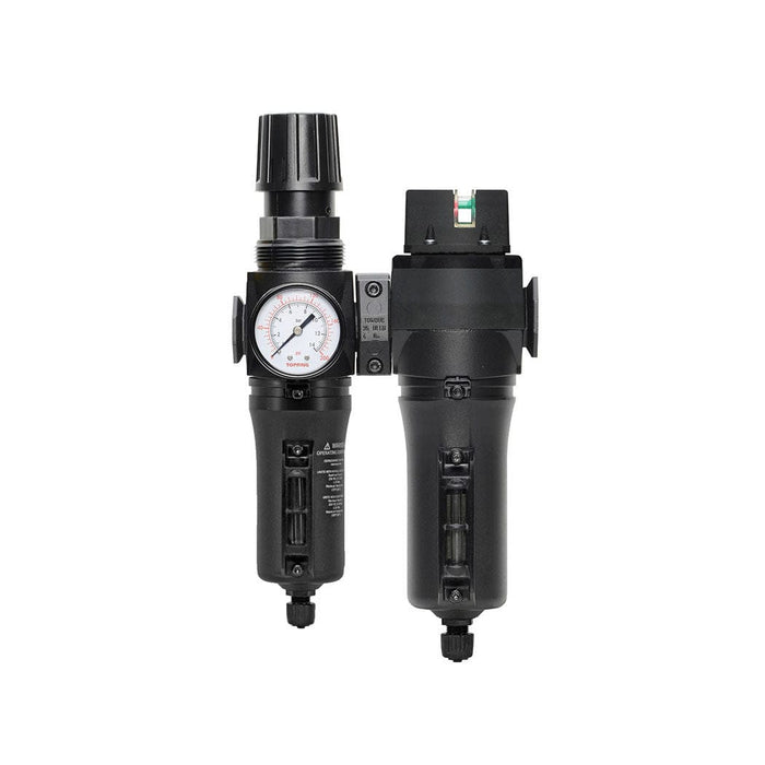 TOPRING S50 Series FRL 50.668A : TOPRING FILTER/REGULATOR + COALESCING FILTER 1/4 (F) NPT AUTOMATIC DRAIN WITH METAL BOWL MODULAIR 300