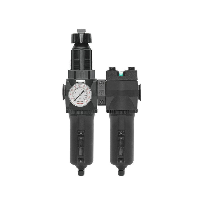 TOPRING S50 Series FRL 50.678A : TOPRING FILTER/REGULATOR + COALESCING FILTER 1/2 (F) NPT AUTOMATIC DRAIN WITH METAL BOWL MODULAIR 400