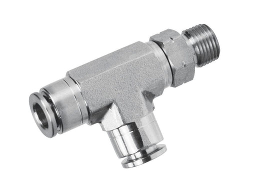 TOPRING Stainless Push-to-Connect Fittings 43.090 : MALE SWIVEL RUN TEE 5/32 X 1/8 (M) NPT SS TOPFIT