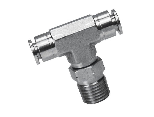 TOPRING Stainless Push-to-Connect Fittings 43.150 : MALE SWIVEL BRANCH TEE 5/32 X 1/8 (M) NPT SS TOPFIT