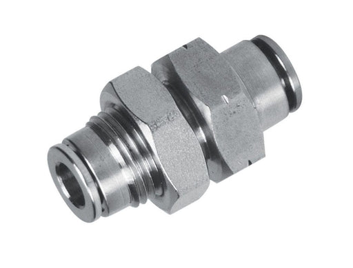 TOPRING Stainless Push-to-Connect Fittings 43.250 : UNION BULKHEAD 1/4 STAINLESS STEEL TOPFIT