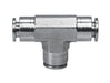 TOPRING Stainless Push-to-Connect Fittings 43.320 : UNION TEE 1/4 STAINLESS STEEL TOPFIT