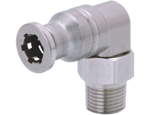 TOPRING Stainless Push-to-Connect Fittings 43.540 : MALE SWIVEL ELBOW 4 MM X M5 STAINLESS STEEL TOPFIT