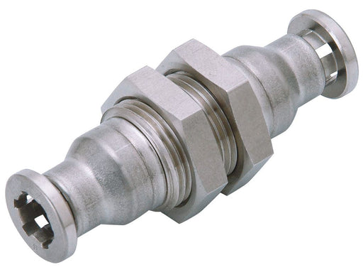 TOPRING Stainless Push-to-Connect Fittings 43.753 : UNION BULKHEAD 16 MM STAINLESS STEEL TOPFIT