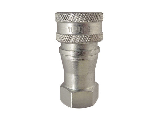 TOPRING Straight Through and Hydraulic Couplers 29.942 : Topring Straight Through and Hydraulic Couplers : COUPLER HYDRAULIC (MANUAL) (ISO "B") 1/4 (F) NPT STEEL