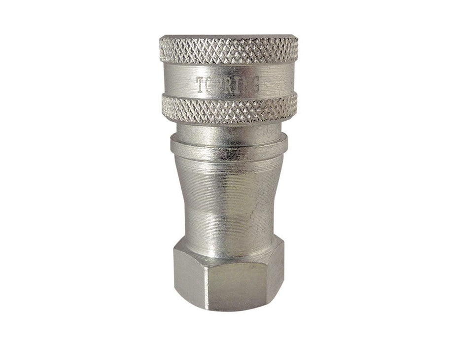 TOPRING Straight Through and Hydraulic Couplers 29.942 : Topring Straight Through and Hydraulic Couplers : COUPLER HYDRAULIC (MANUAL) (ISO "B") 1/4 (F) NPT STEEL