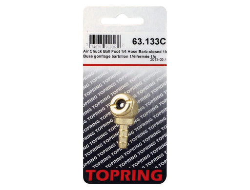 TOPRING Tire Inflation 63.133C : TOPRING AIR CHUCK BALL FOOT 1/4 HOSE BARB CLOSED