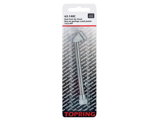 TOPRING Tire Inflation 63.140C : TOPRING AIR CHUCK DUAL FOOT 1/4 (F) NPT CLOSED