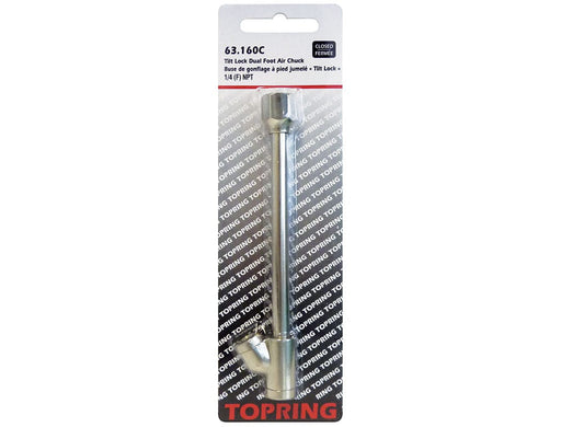 TOPRING Tire Inflation 63.160C : TOPRING AIR CHUCK ''TILT LOCK'' DUAL FOOT 1/4 (F) NPT CLOSED