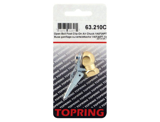 TOPRING Tire Inflation 63.210C : TOPRING AIR CHUCK BALL FOOT CLIP-ON 1/4 (F) NPT OPEN