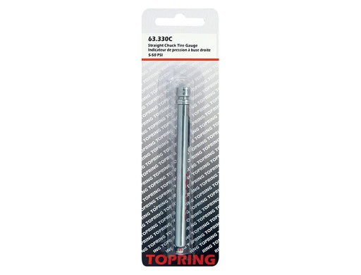 TOPRING Tire Inflation 63.330C : TOPRING TIRE GAUGE STRAIGHT CHUCK 5-50 PSI PENCIL TYPE