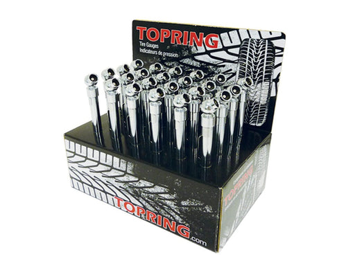 TOPRING Tire Inflation 63.400.24 : TOPRING TIRE GAUGE STRAIGHT CHUCK 5-50 PSI PENCIL TYPE DISPLAY 24/CSE