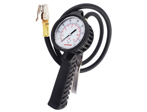 TOPRING Tire Inflation 63.683 : TOPRING PROFESSIONAL DIAL INFLATOR GAUGE 39" 7-180 PSI