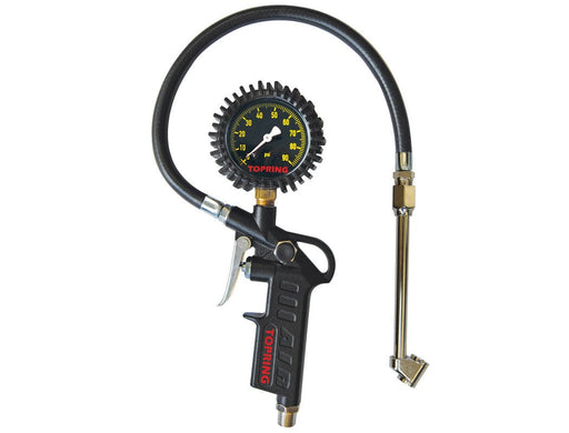 TOPRING Tire Inflation 63.710 : TOPRING INFLATOR PISTOL LEVER/DUAL FOOT 15" 0-90 PSI