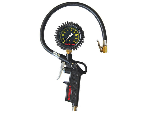 TOPRING Tire Inflation 63.711 : TOPRING INFLATOR PISTOL LEVER/CLIP-ON 15" 0-90 PSI