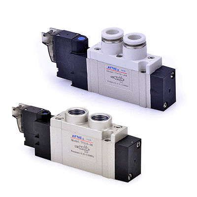 Airtac 7V130P-06: Solenoid Air Valve - 7V130P06C050 acting-type_Piloted,Airtac 7V_ Solenoid Air Valve 5/2 Way and 5/3 Way Manifold Series,airtac-product-series_Airtac 7V Solenoid Air Valve 5/2 Way and 5/3 Way,brand_Airtac,coil-voltage1_AC 110V,component-type_Solenoid Valve,electrical-entry_Terminal,North America,Pneumatic Components,Pneumatic Valves,port-size_1/8 inch,Solenoid Air Valves,thread-type_PT,valve-type_Double Solenoid 5 Port (4 Way) 3 Position Pressure Center